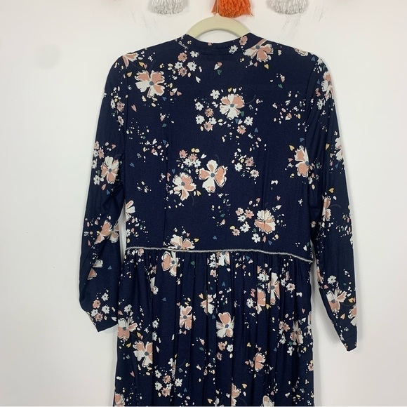 La Petite Francaise Navy Blue Floral Print Dress Size Medium - Picture 7 of 12